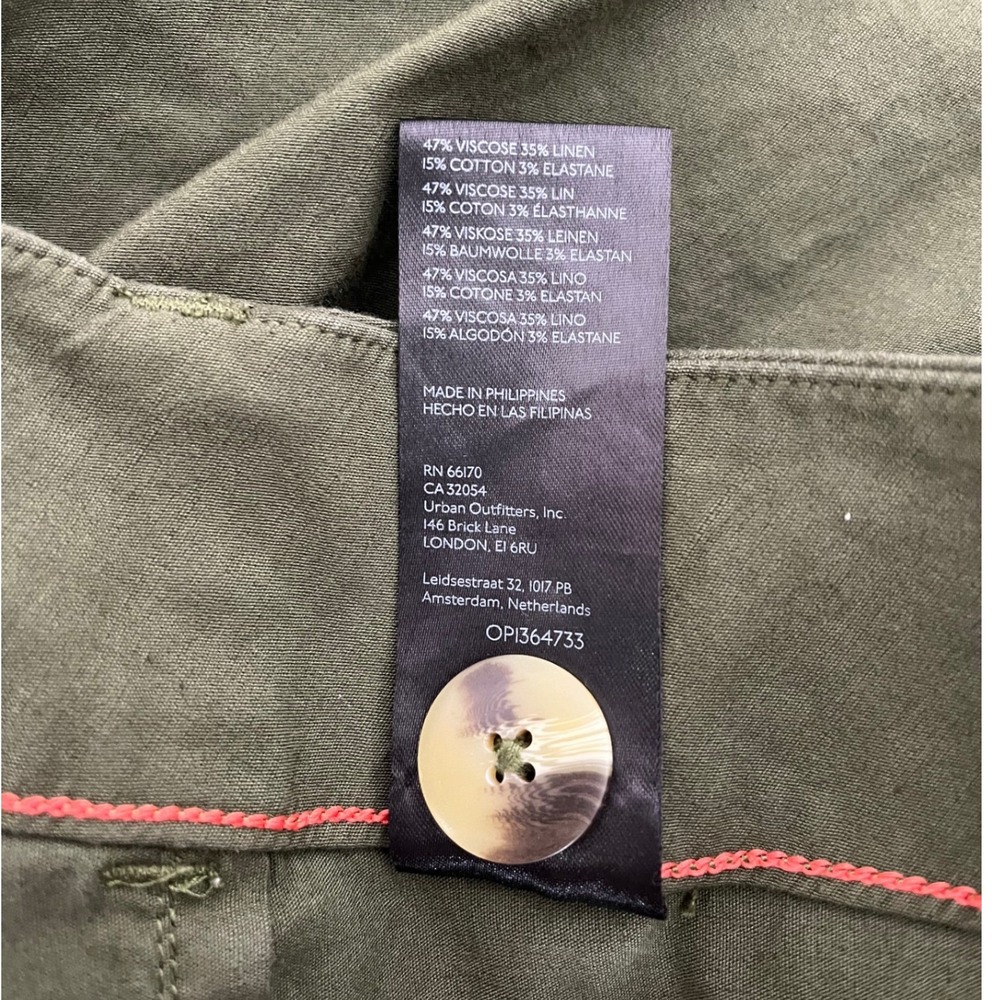 MAEVE x ANTHROPOLOGIE The Colette Plus Size Cropped Wide Leg Pants in Olive - Picture 9 of 10